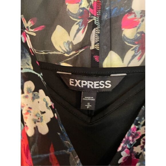 Express floral high low faux wrap dress size sml - Picture 4 of 9